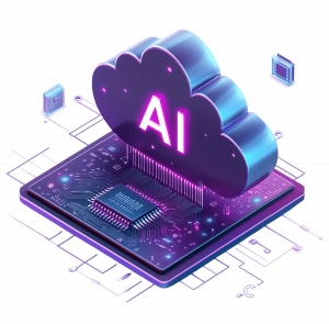 AI Cloud Technology Concept Circuit Board Graphic